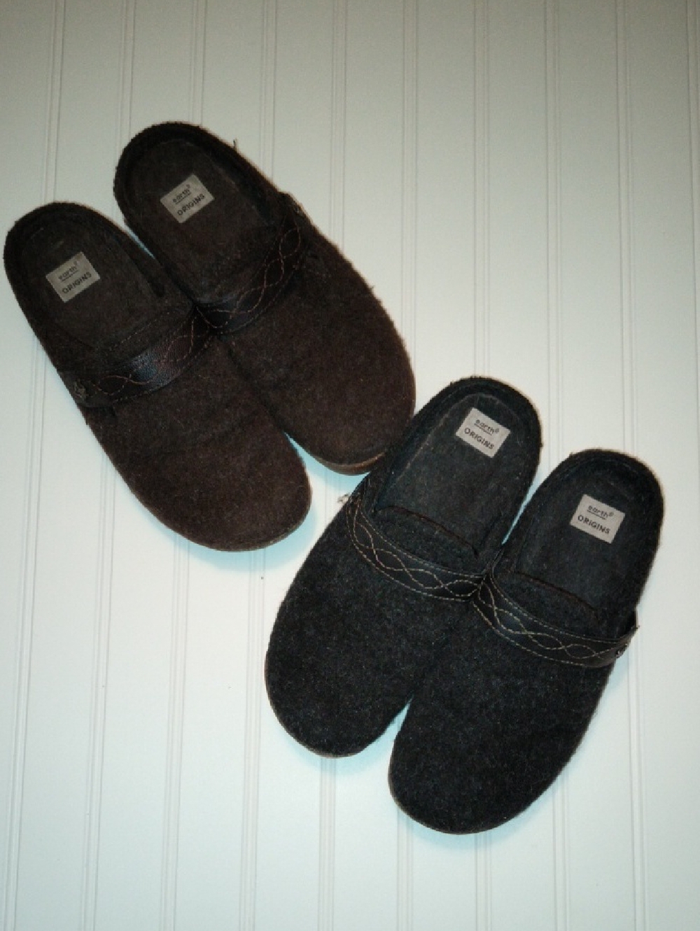 Earth Origins Felt Slip-Ons - Brown & Black / Size 8 1/2